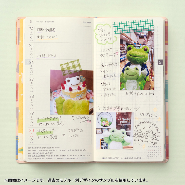 かえるのピクルス ほぼ日手帳 中面 イメージ（過去モデル使用）