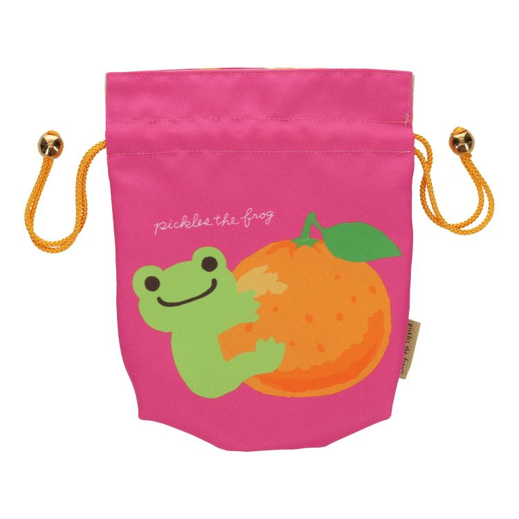 かえるのピクルス】巾着ポーチ（フルーツ）CKKP022-3 | かえるの