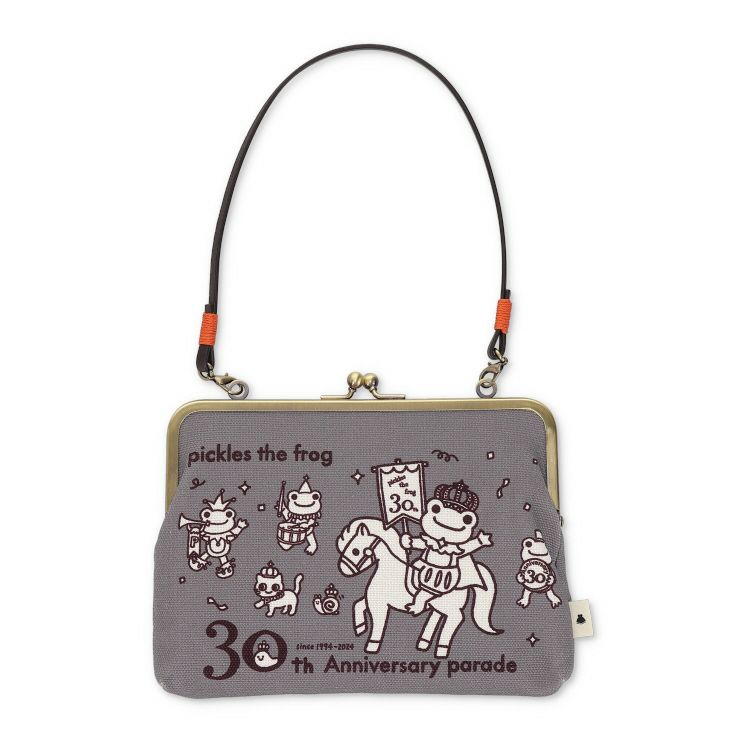 かえるのピクルス】がま口手帳ケース（グレー）AP215 | かえるの