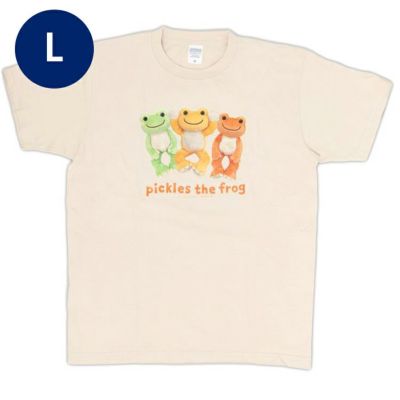 かえるのピクルス】TシャツLサイズ（ビタミンカラー/ベージュ