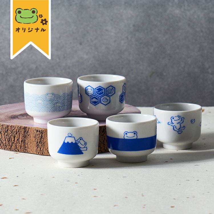 かえるのピクルス】美濃焼ミニゆのみ コレクション全5種セット【当店